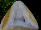 Polished and Natural Blue Lace Agate Standing Display Pieces x 2 From Nsanje, Malawi