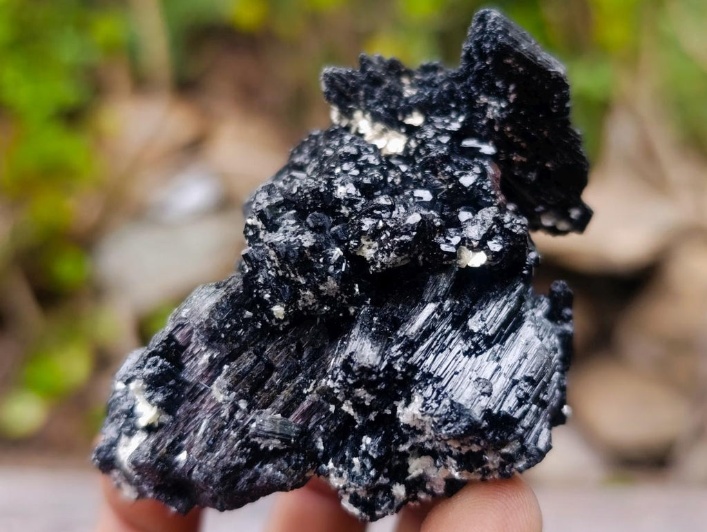 Natural Schorl Black Foitite Tourmaline Specimens with Muscovite Mica x 6 From Erongo, Namibia