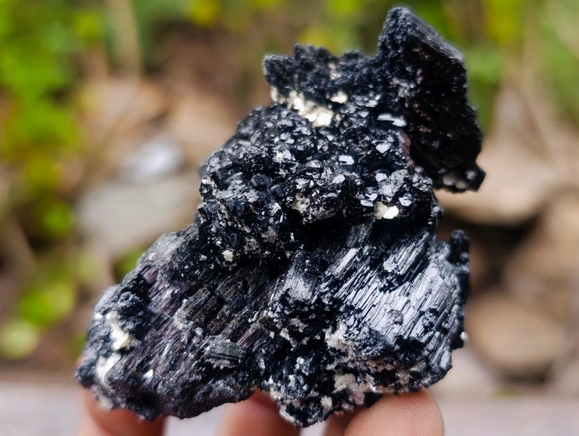 Natural Schorl Black Foitite Tourmaline Specimens with Muscovite Mica x 6 From Erongo, Namibia