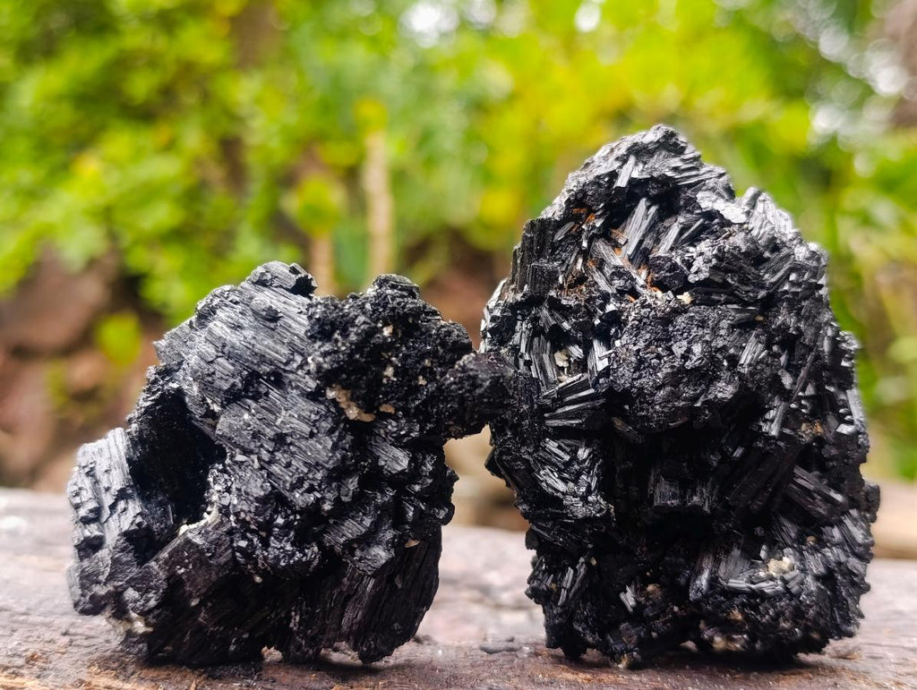 Natural Schorl Black Foitite Tourmaline Specimens with Muscovite Mica x 6 From Erongo, Namibia