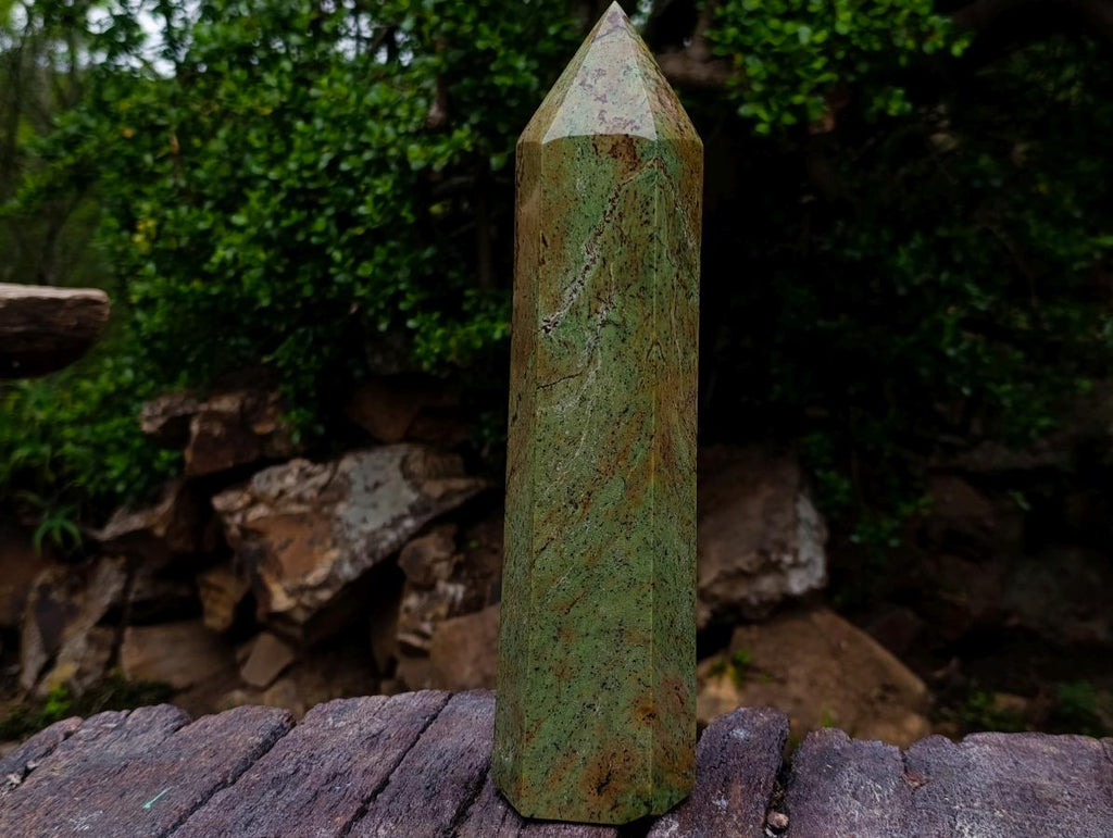 Polished Large Green Chrysoprase Tower x 1 From Ambatondrazaka, Madagascar