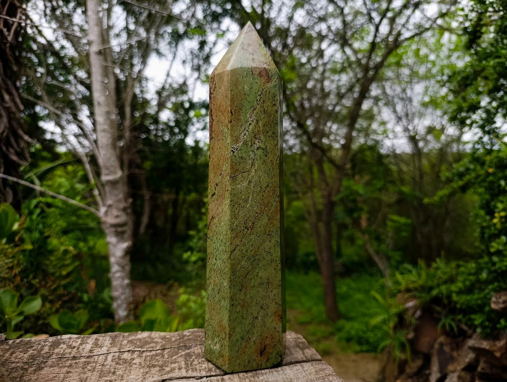 Polished Large Green Chrysoprase Tower x 1 From Ambatondrazaka, Madagascar
