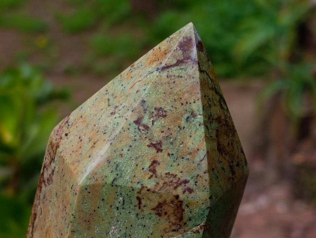 Polished Large Green Chrysoprase Tower x 1 From Ambatondrazaka, Madagascar