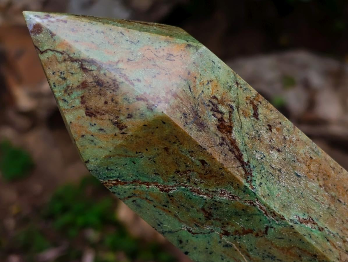 Polished Large Green Chrysoprase Tower x 1 From Ambatondrazaka, Madagascar