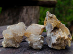 Natural Stacked Rhombohedral Calcite Specimens x 12 From Albert's Mountain, Lesotho