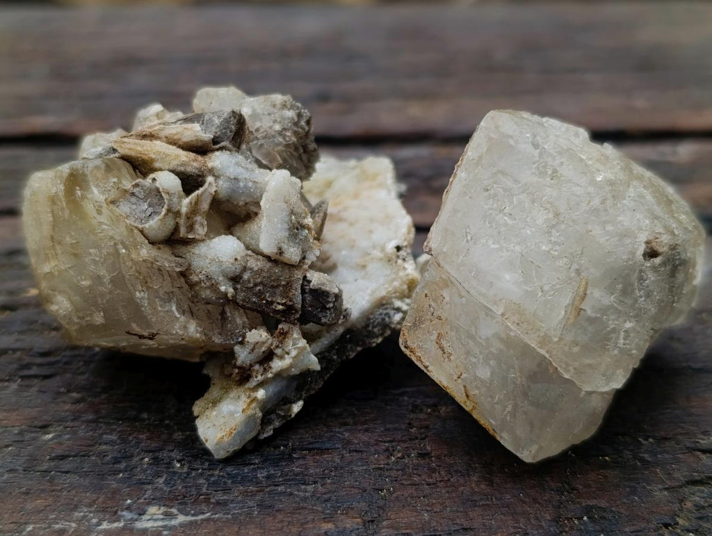 Natural Stacked Rhombohedral Calcite Specimens x 12 From Albert's Mountain, Lesotho