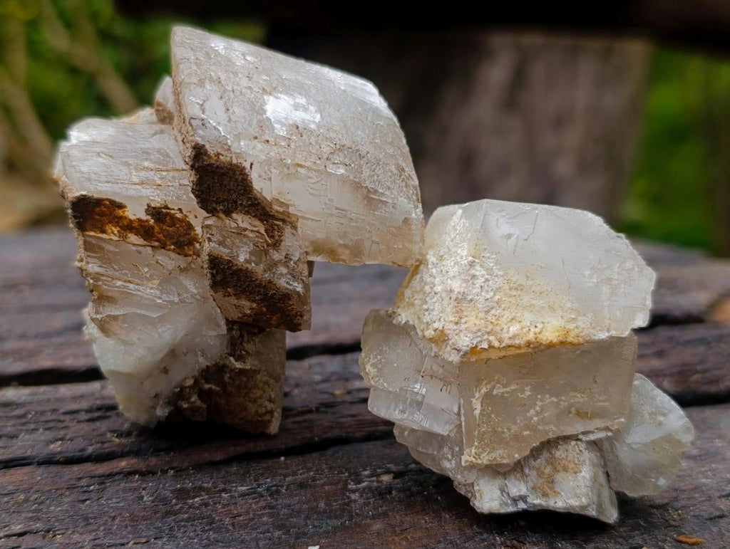 Natural Stacked Rhombohedral Calcite Specimens x 12 From Albert's Mountain, Lesotho