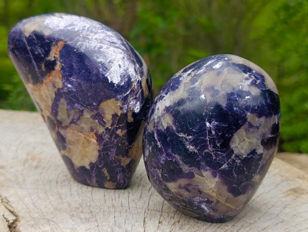 Polished Lepidolite Standing Display Pieces x 3 From Zimbabwe