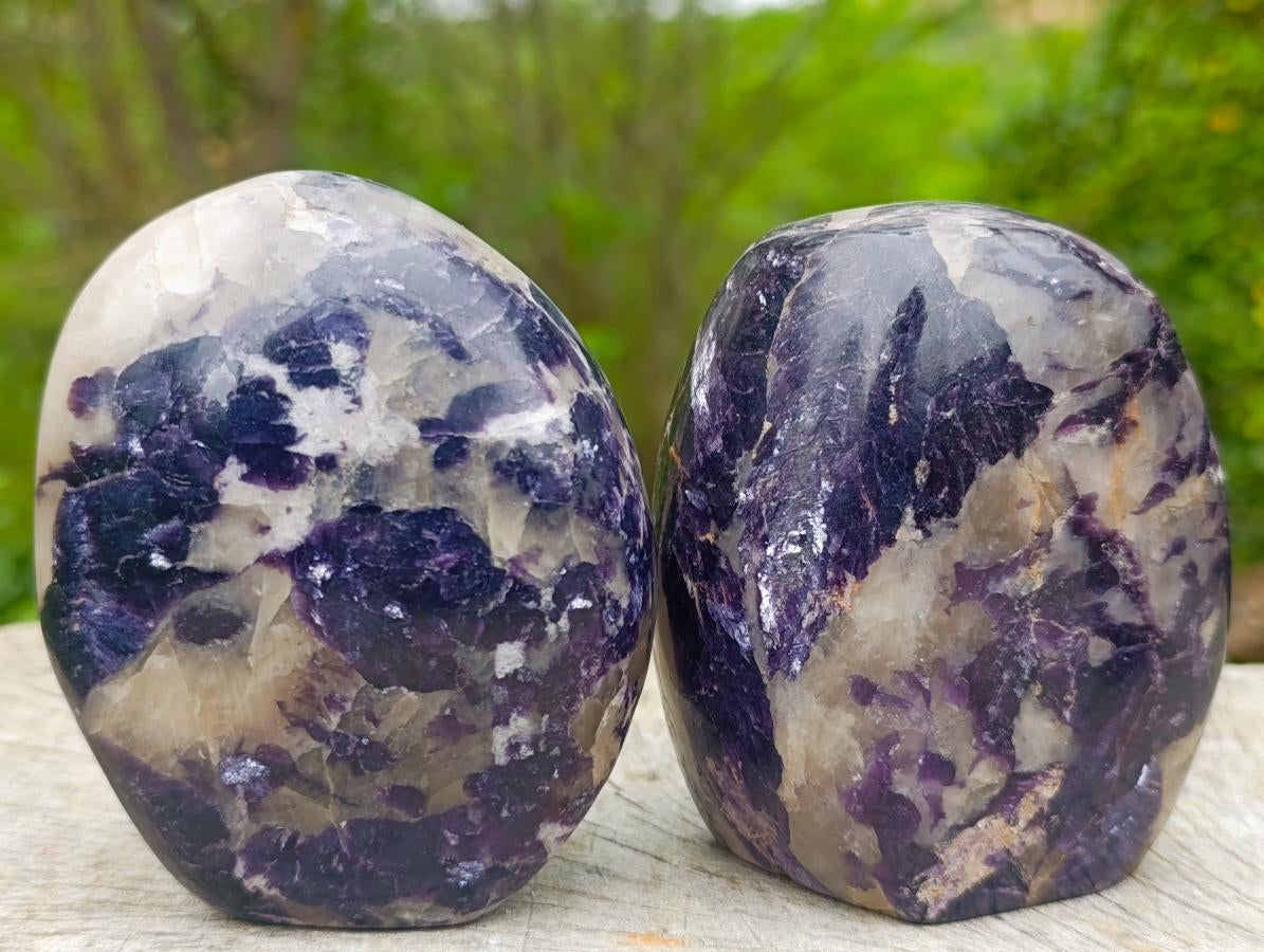 Polished Lepidolite Standing Display Pieces x 3 From Zimbabwe