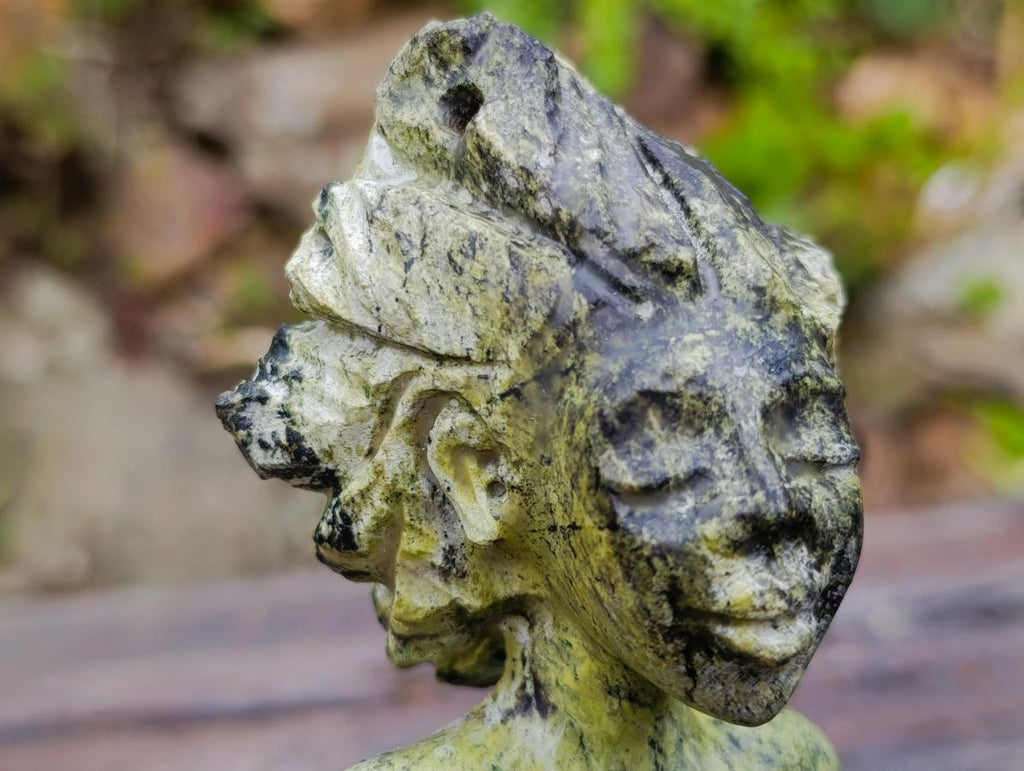 Hand Made Large Leopard Stone Mermaid Carving x 1 From Nyanga, Zimbabwe