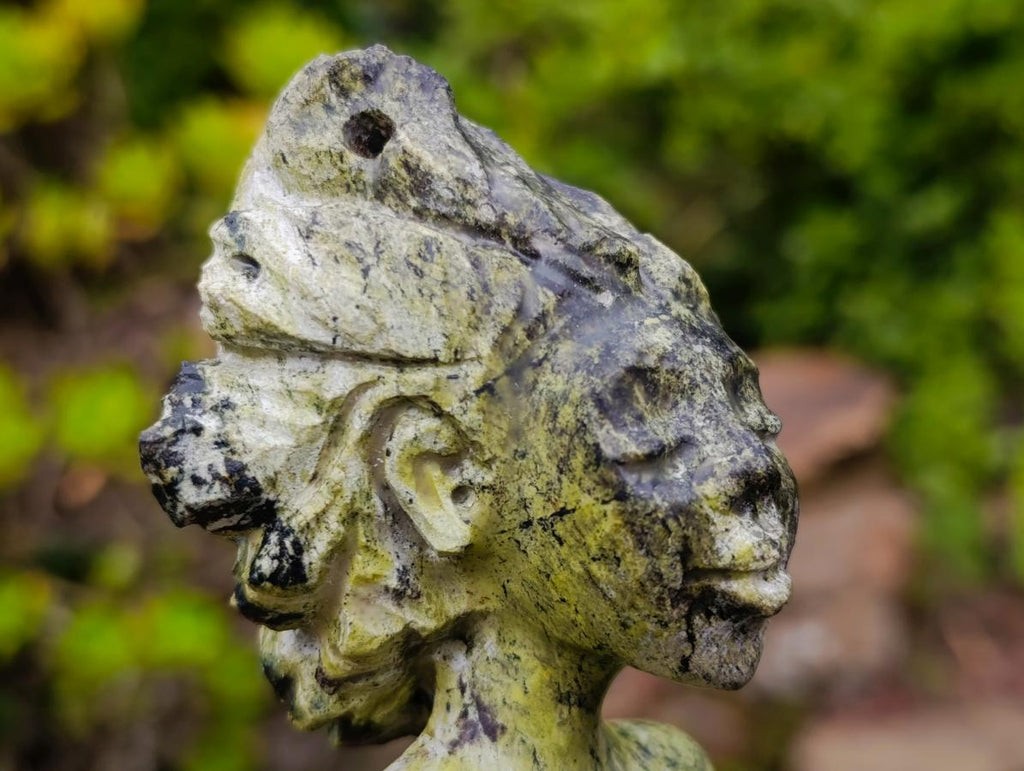 Hand Made Large Leopard Stone Mermaid Carving x 1 From Nyanga, Zimbabwe