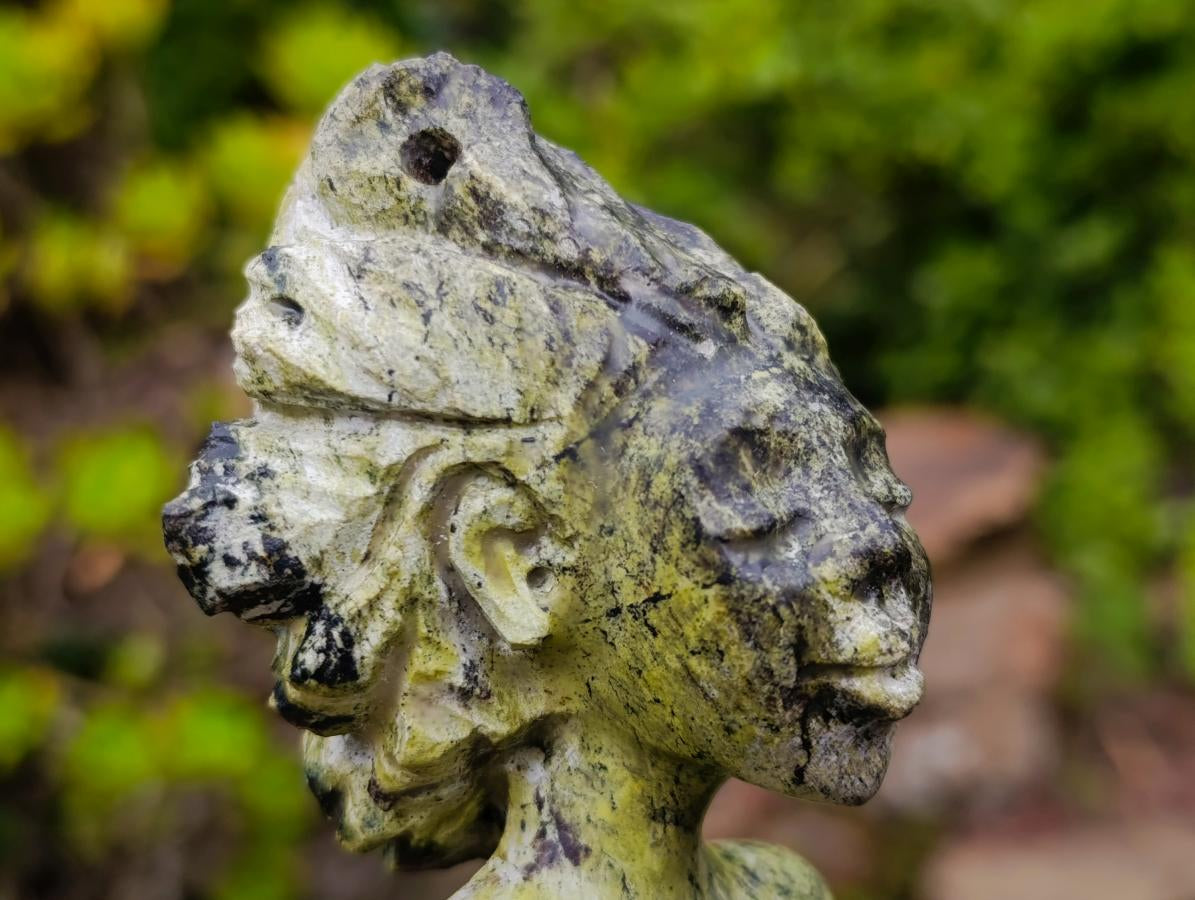 Hand Made Large Leopard Stone Mermaid Carving x 1 From Nyanga, Zimbabwe