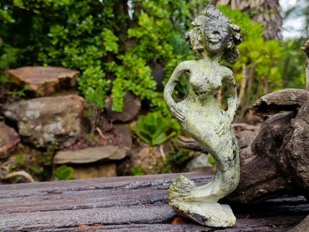 Hand Made Large Leopard Stone Mermaid Carving x 1 From Nyanga, Zimbabwe