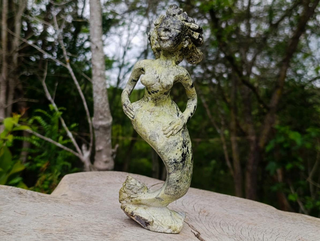 Hand Made Large Leopard Stone Mermaid Carving x 1 From Nyanga, Zimbabwe
