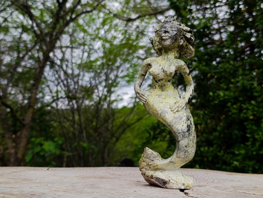 Hand Made Large Leopard Stone Mermaid Carving x 1 From Nyanga, Zimbabwe