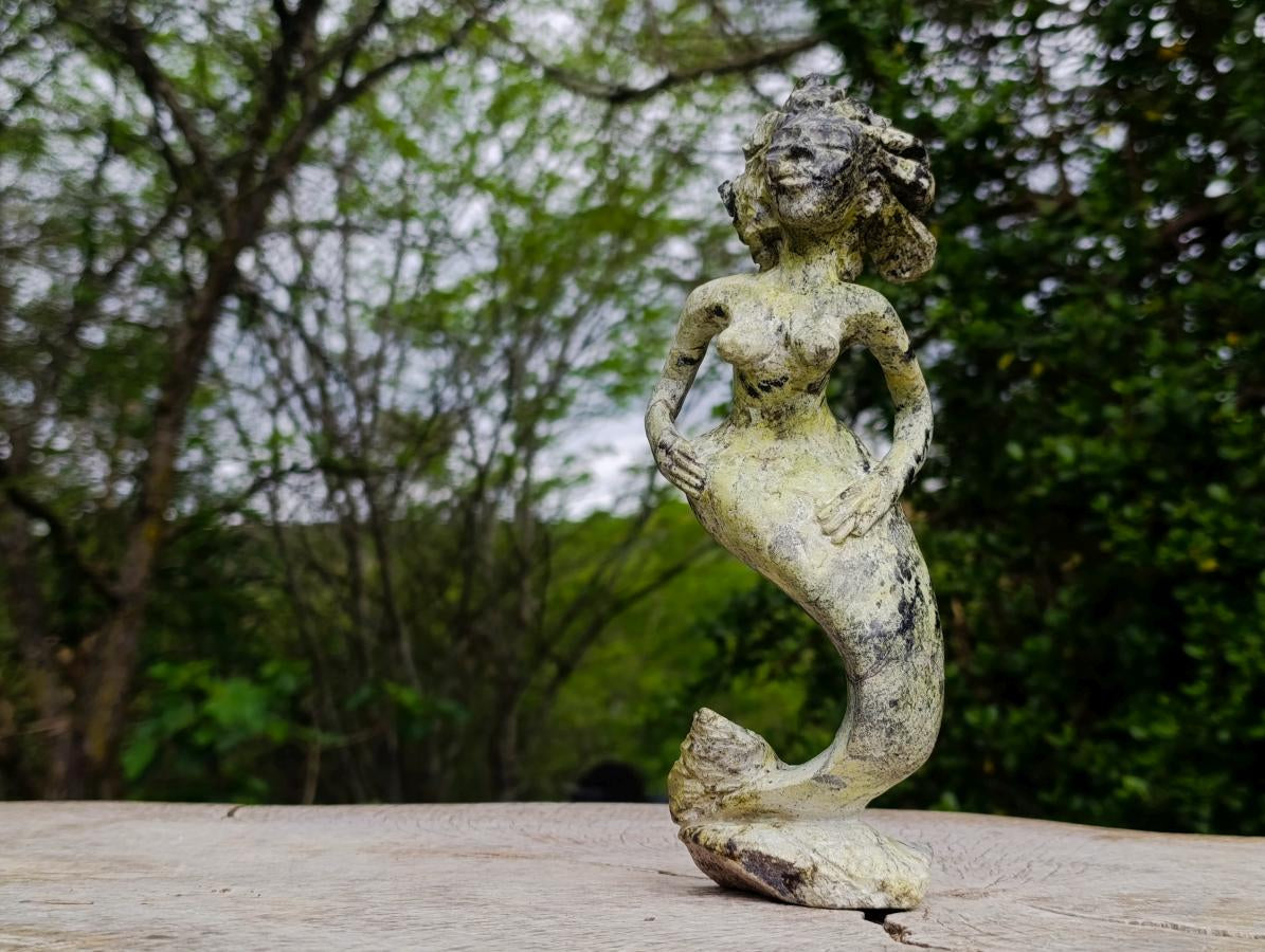 Hand Made Large Leopard Stone Mermaid Carving x 1 From Nyanga, Zimbabwe