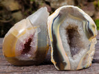 Polished and Natural Mix of Agate Amethyst Geodes x 6 From Maintirano, Madagascar