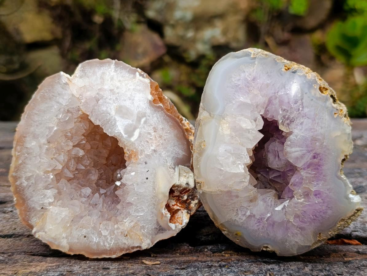Polished and Natural Mix of Agate Amethyst Geodes x 6 From Maintirano, Madagascar