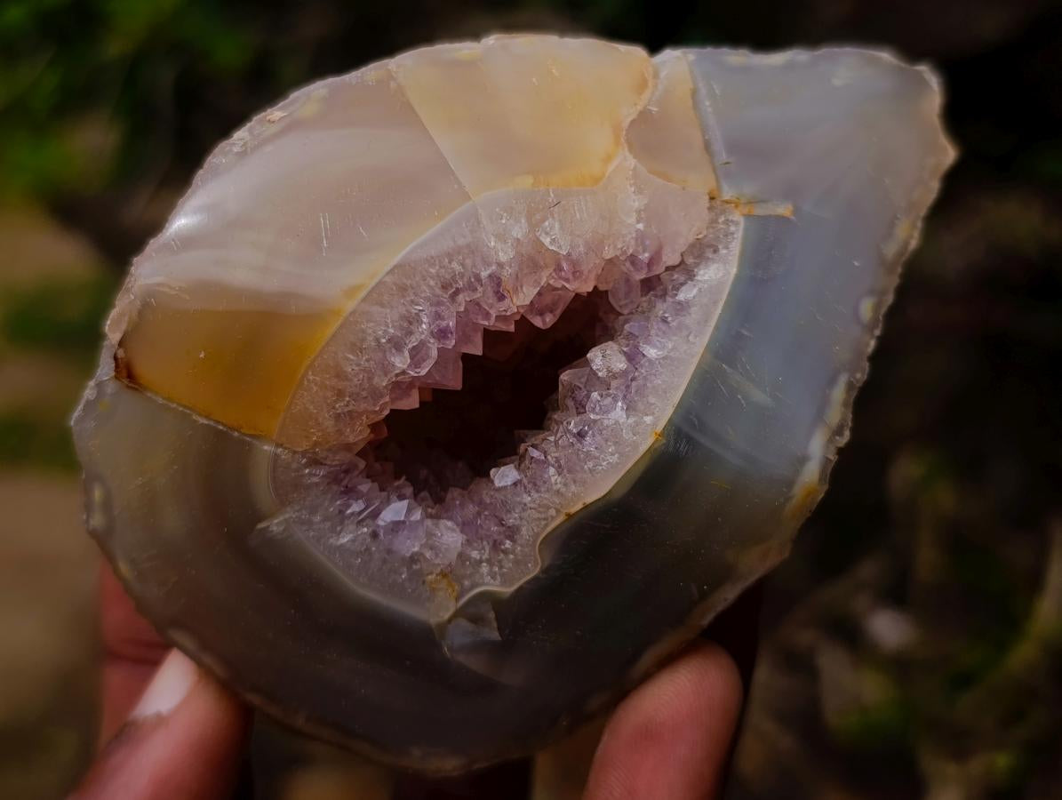 Polished and Natural Mix of Agate Amethyst Geodes x 6 From Maintirano, Madagascar