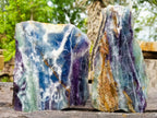 Polished and Natural Mix Watermelon Fluorite Slices x 3 From Uis, Namibia