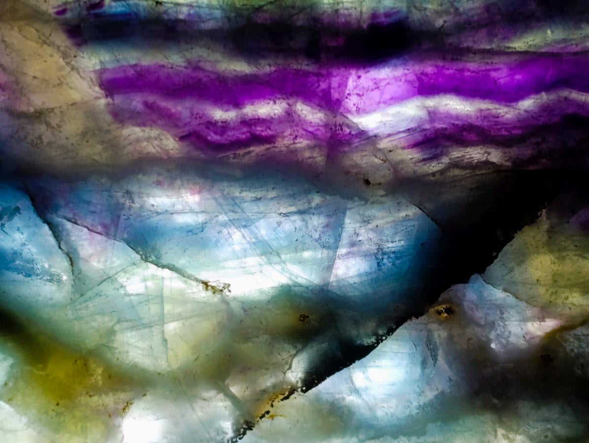 Polished and Natural Mix Watermelon Fluorite Slices x 3 From Uis, Namibia