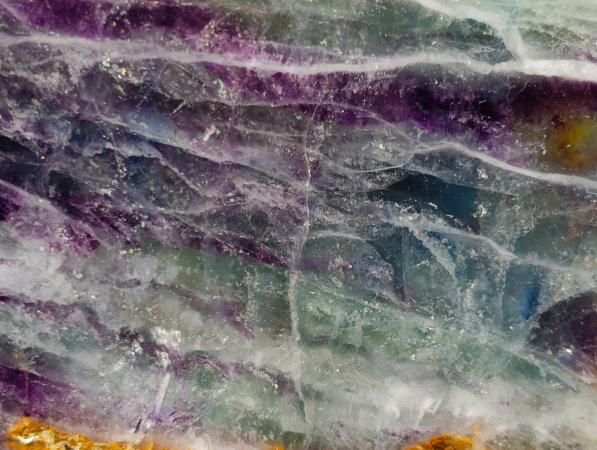 Polished and Natural Mix Watermelon Fluorite Slices x 3 From Uis, Namibia