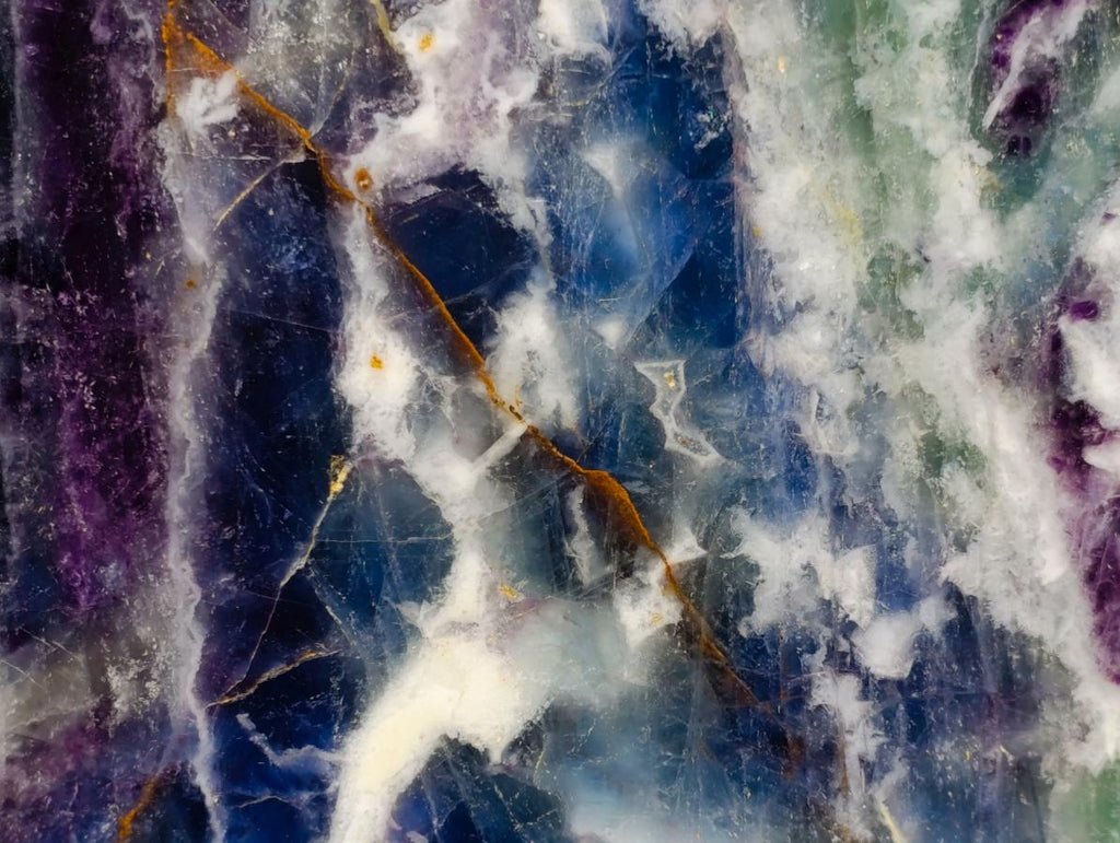 Polished and Natural Mix Watermelon Fluorite Slices x 3 From Uis, Namibia