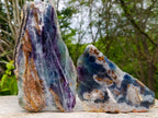 Polished and Natural Mix Watermelon Fluorite Slices x 3 From Uis, Namibia