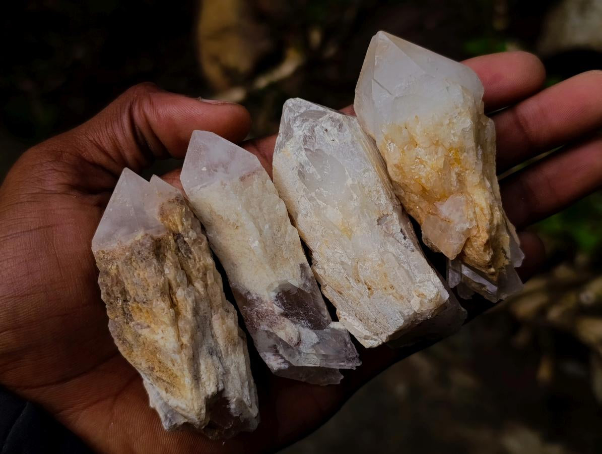Natural Cascading Single Pineapple Quartz Crystals x 25 From Antsirabe, Madagascar