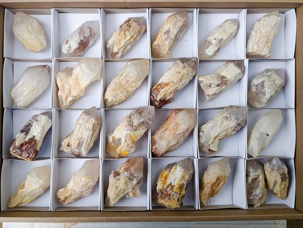 Natural Cascading Single Pineapple Quartz Crystals x 25 From Antsirabe, Madagascar