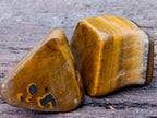 Polished Golden Tigers Eye Tumbled Free Forms x 35 From Prieska, South Africa
