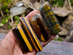 Polished Golden Tigers Eye Tumbled Free Forms x 35 From Prieska, South Africa
