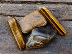 Polished Golden Tigers Eye Tumbled Free Forms x 35 From Prieska, South Africa