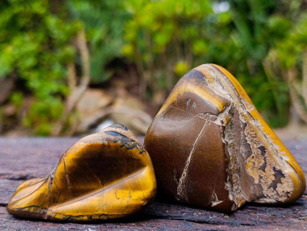 Polished Golden Tigers Eye Tumbled Free Forms x 35 From Prieska, South Africa
