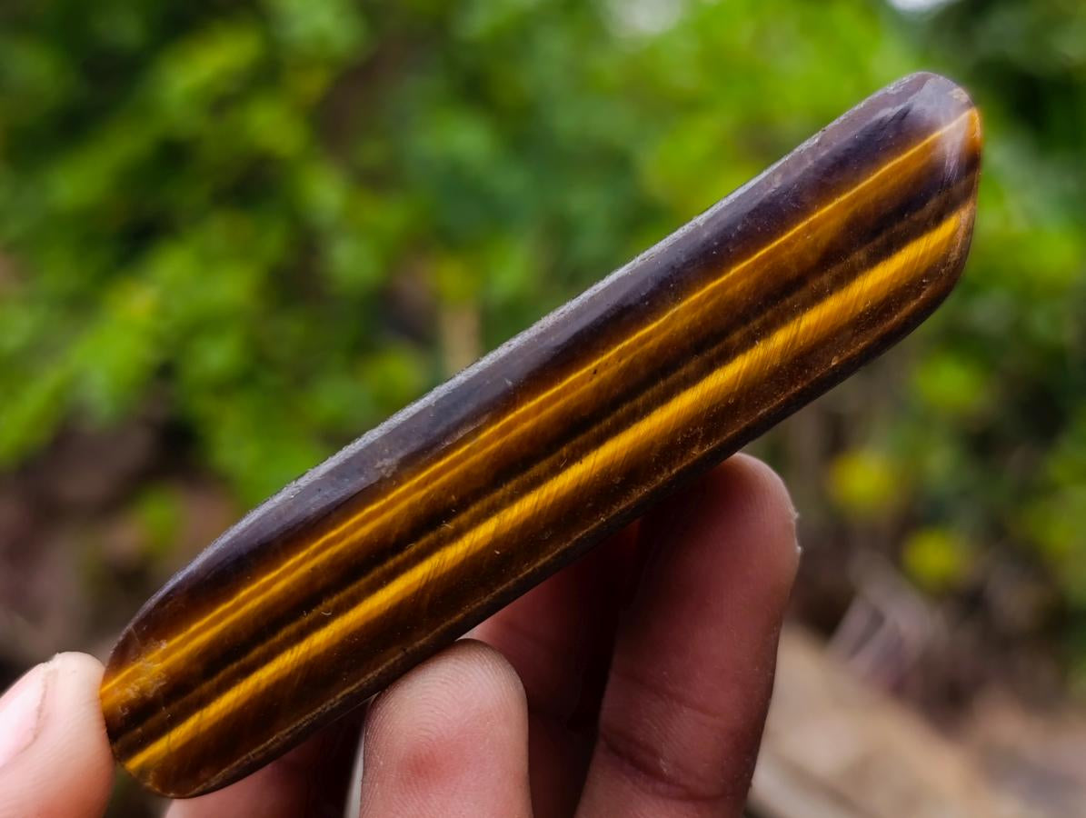 Polished Golden Tigers Eye Tumbled Free Forms x 35 From Prieska, South Africa