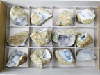 Natural Blue Lace Agate Geode Specimens x 12 From Nsanje, Malawi