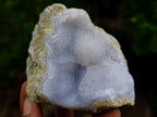 Natural Blue Lace Agate Geode Specimens x 12 From Nsanje, Malawi