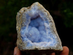 Natural Blue Lace Agate Geode Specimens x 12 From Nsanje, Malawi