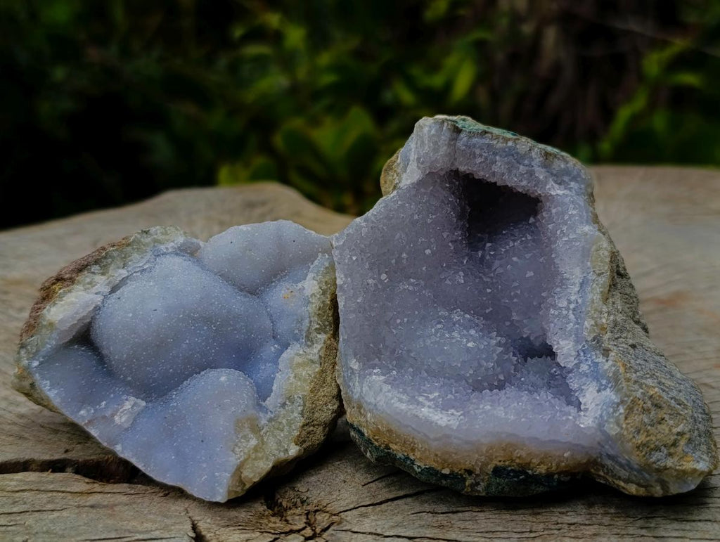 Natural Blue Lace Agate Geode Specimens x 12 From Nsanje, Malawi
