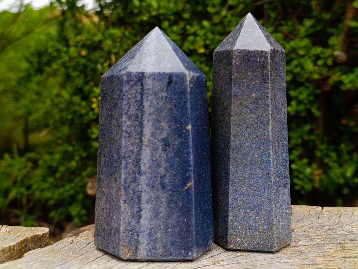 Polished Lazulite Display Crystals x 3 From Madagascar