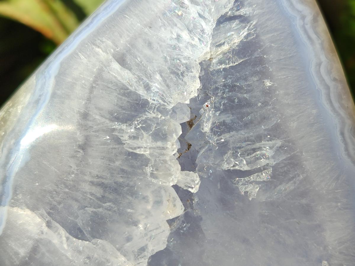 Polished and Natural Large Blue Lace Agate Standing Display Piece x 1 From Nsanje, Malawi
