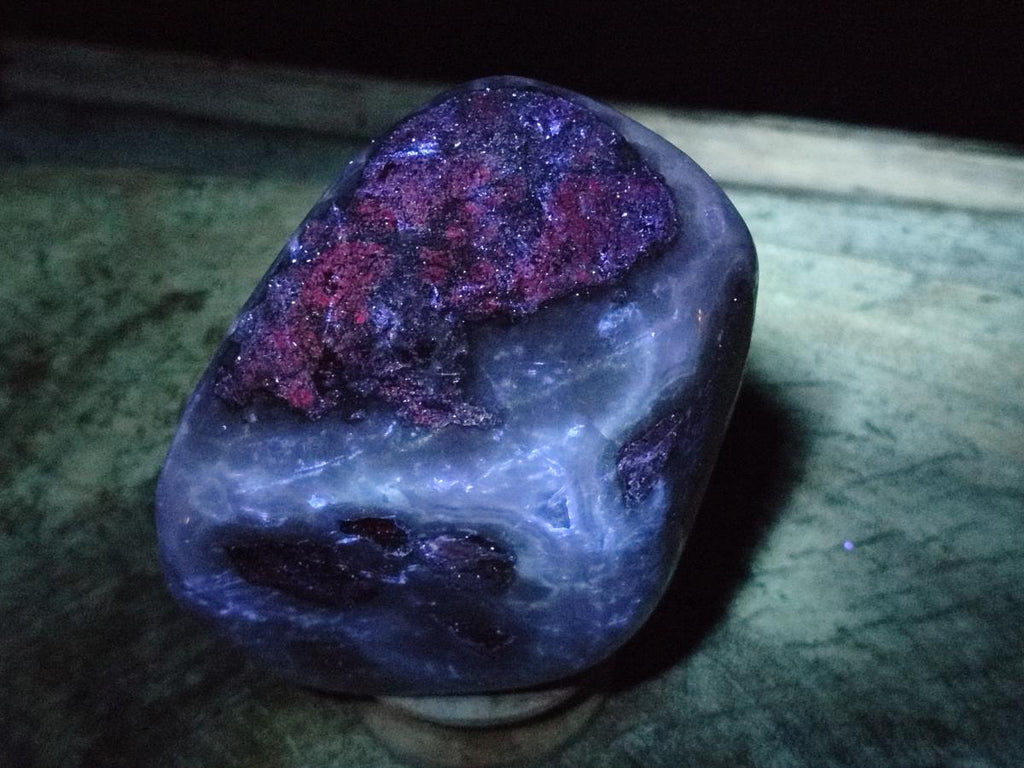 Polished and Natural Large Blue Lace Agate Standing Display Piece x 1 From Nsanje, Malawi