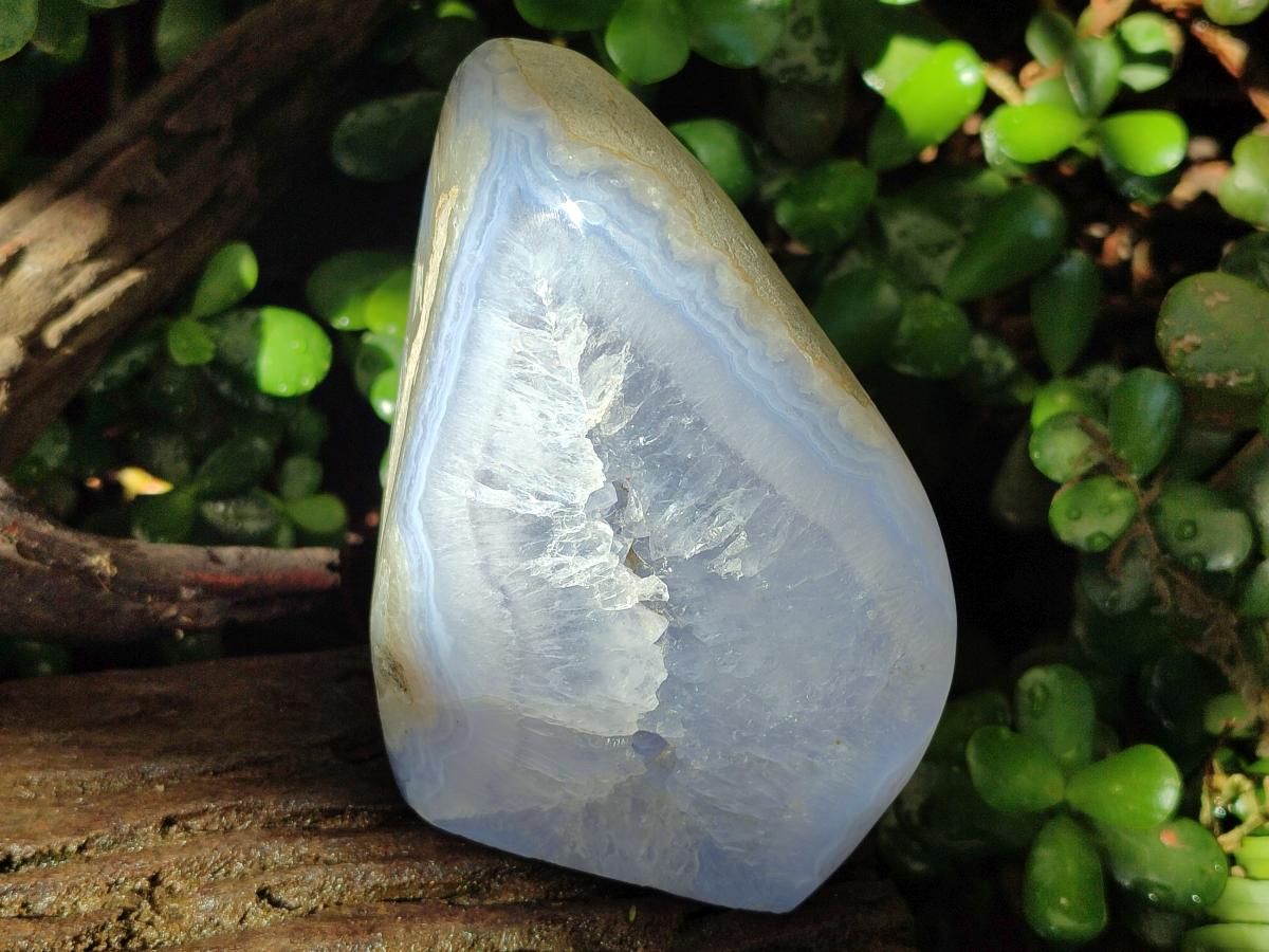 Polished and Natural Large Blue Lace Agate Standing Display Piece x 1 From Nsanje, Malawi