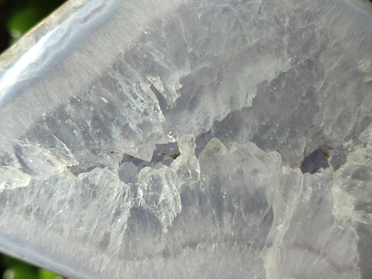 Polished and Natural Large Blue Lace Agate Standing Display Piece x 1 From Nsanje, Malawi