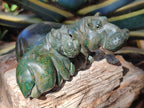 Hand Made Verdite Hippos Carvings x 2 From Zimbabwe