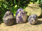 Polished Lepidolite Standing Display Pieces x 3 From Zimbabwe