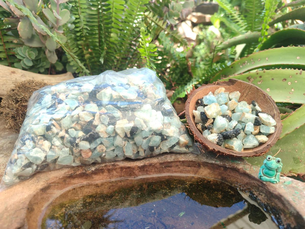 Natural Rare Aquamarine in Black Tourmaline Specimens x 1,4 kg Lot From Karibib, Namibia
