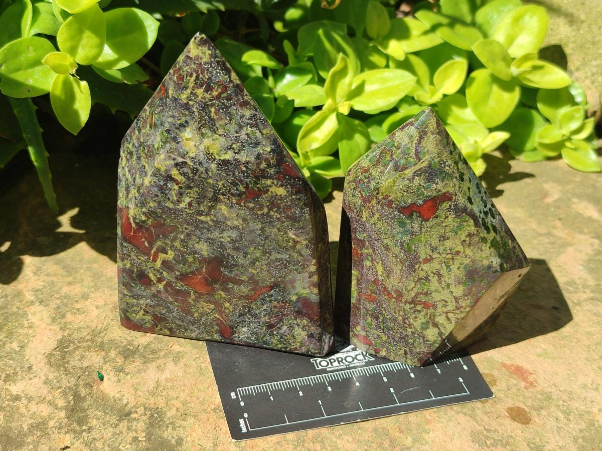 Polished Bastite Dragonsblood Stone Display Crystals x 3 From Tshipise, South Africa