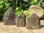 Polished Bastite Dragonsblood Stone Display Crystals x 3 From Tshipise, South Africa