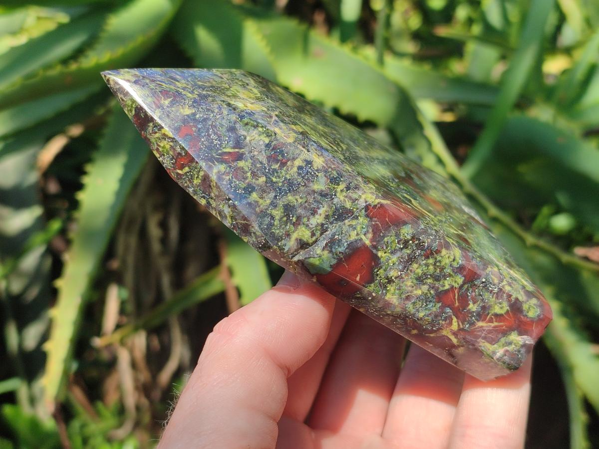 Polished Bastite Dragonsblood Stone Display Crystals x 3 From Tshipise, South Africa